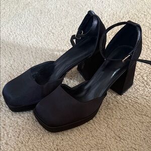 SHEIN Black Block Heel Women's Shoes